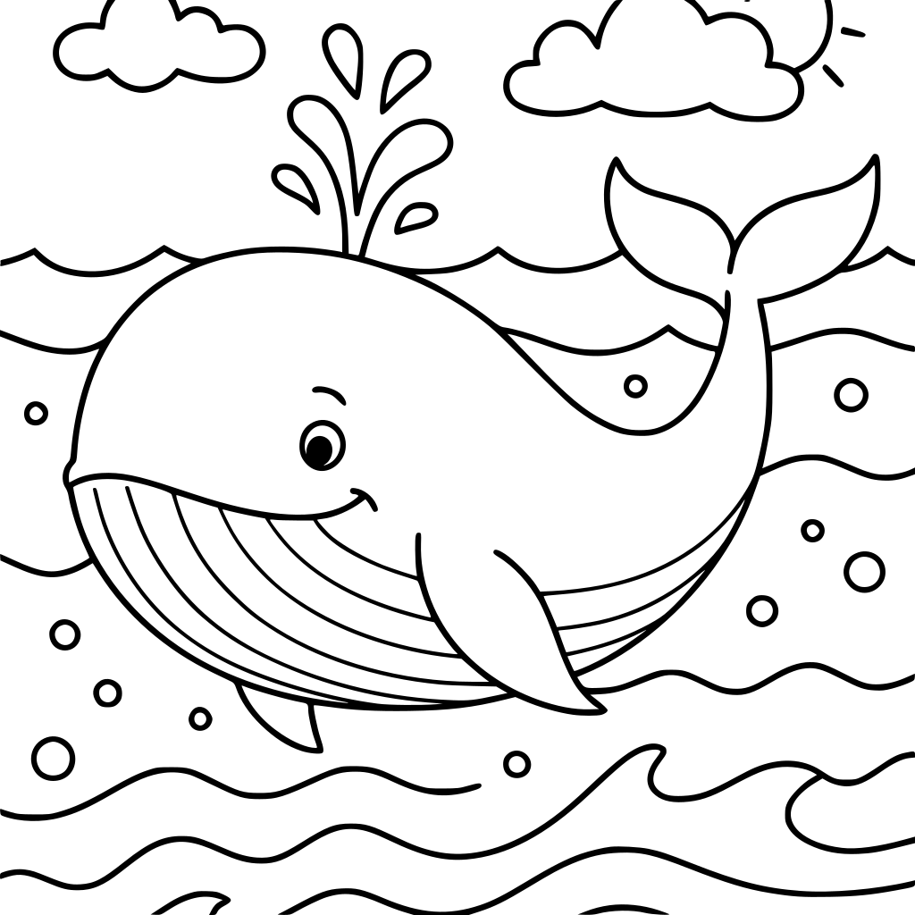 Une baleine bleue dans l'ocean
