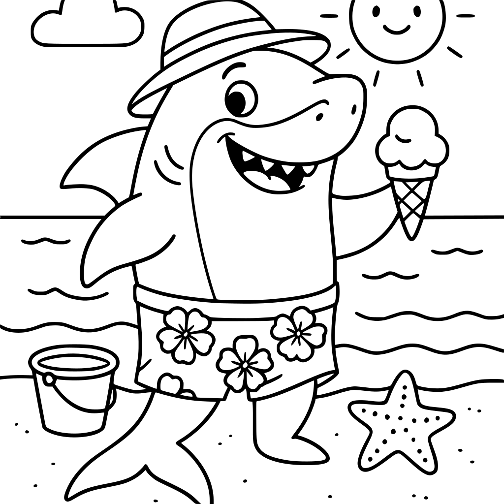 Un gentil requin a la plage