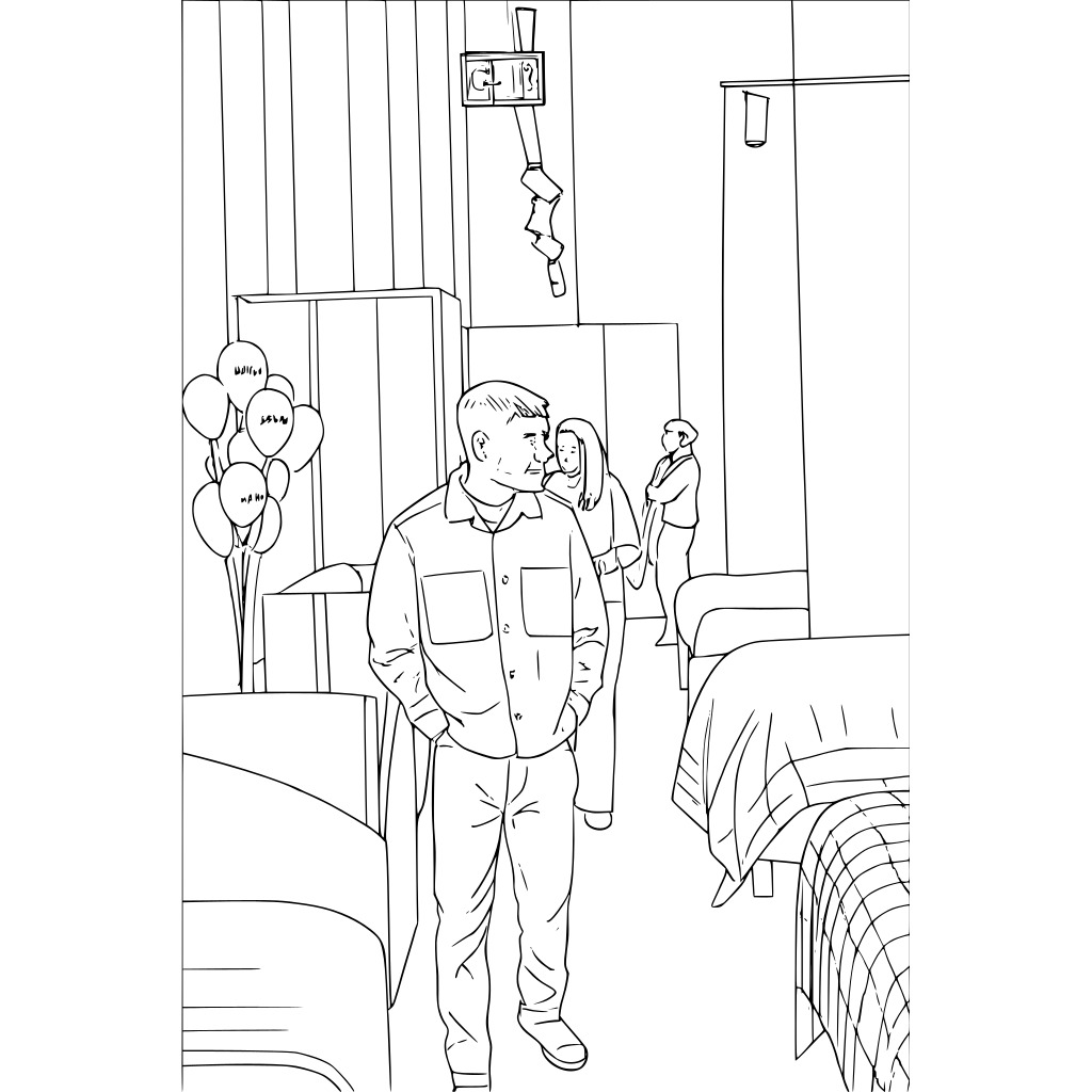Convert this image to a coloring book page.