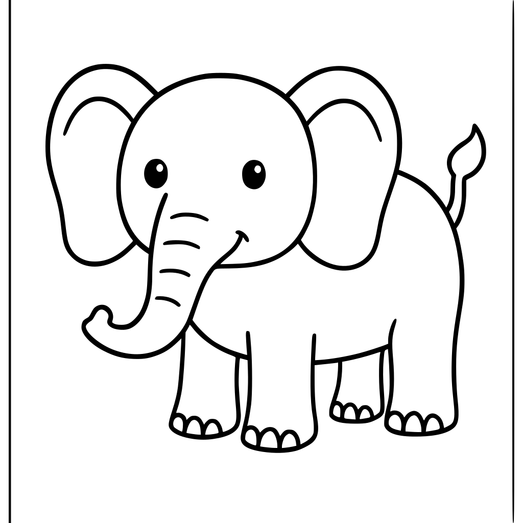 Create a 50 page pdf one animal per page for kids drawing