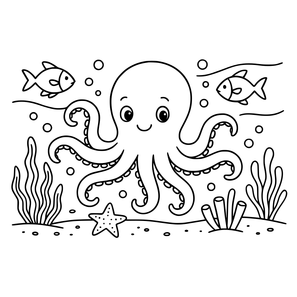 can you make me a underwater octopus image