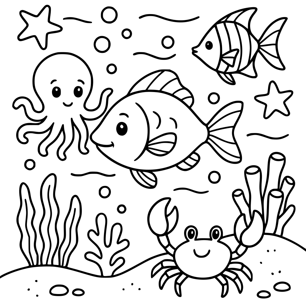 can you make me a coloring book that has under water images