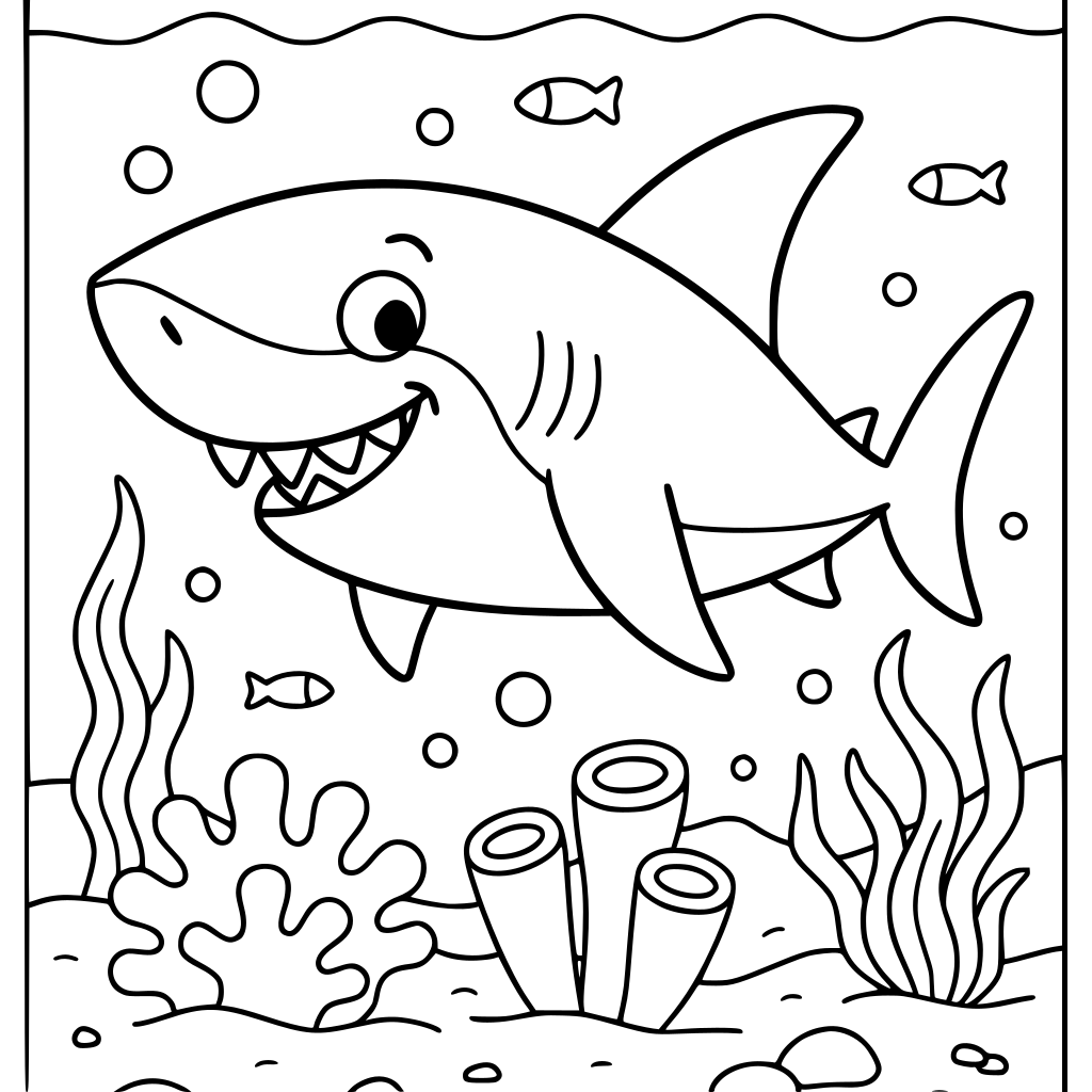 "A children's animal colouring book featuring friendly animals. Each page should