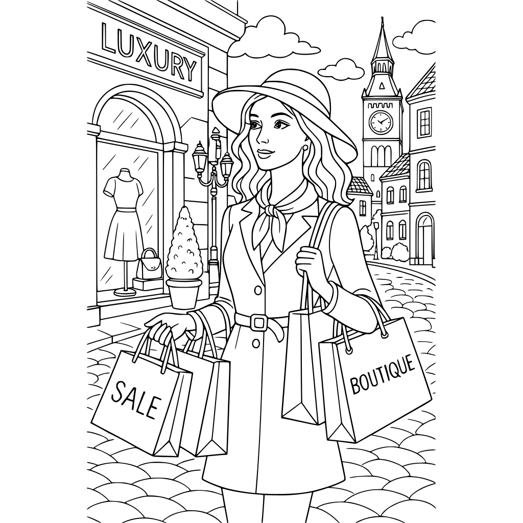 A luxury shopping day in Europe,