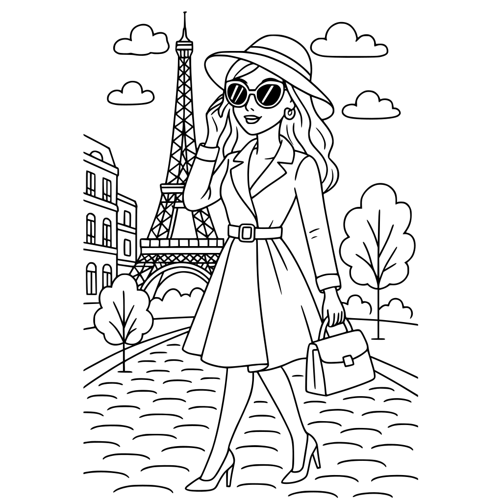 A fashionable woman exploring Paris