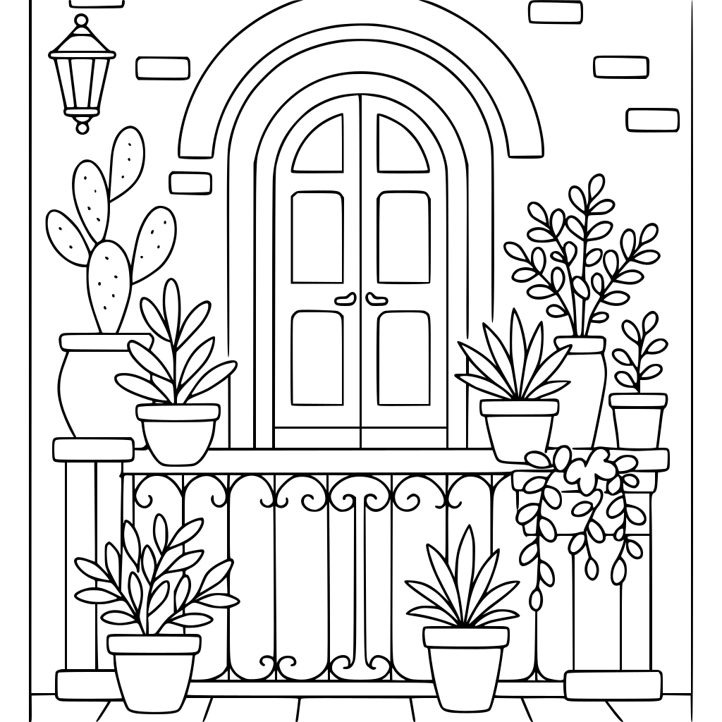 Page 02: Mediterranean balcony with plants
